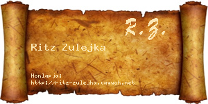 Ritz Zulejka névjegykártya